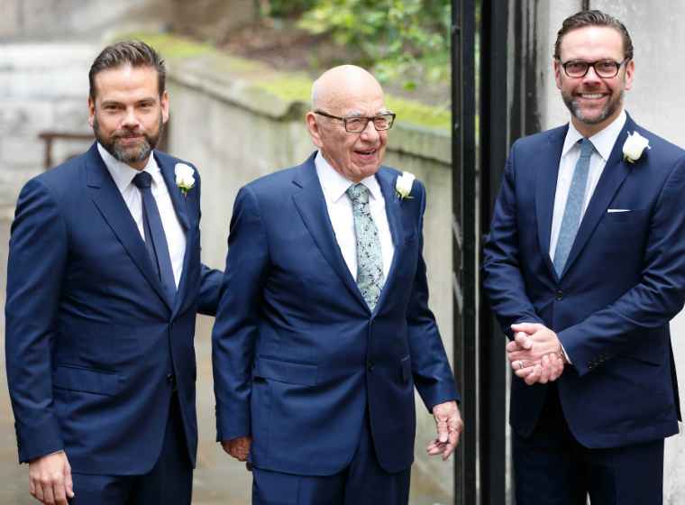 Rupert Murdoch with his two sons. net worth, earning, income